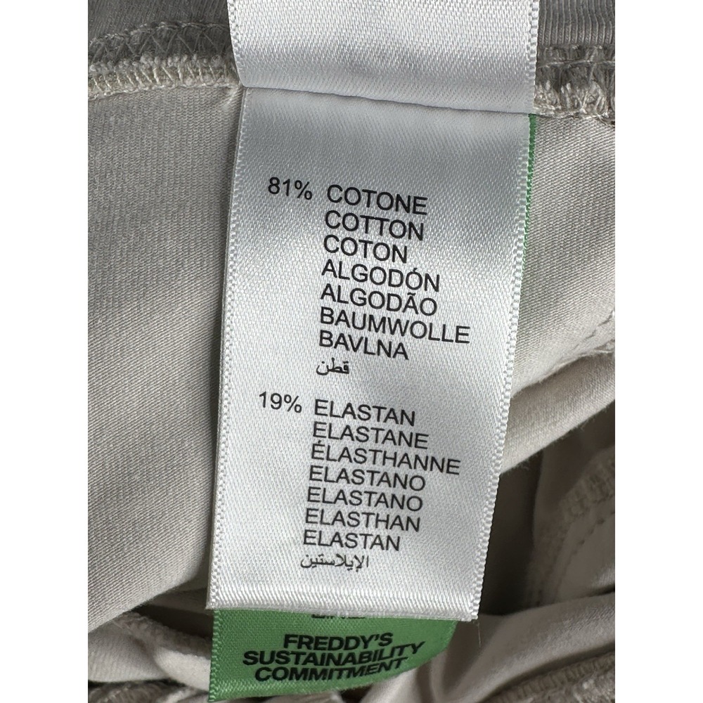 Freddy Italian Crop Cream Pants Limited Spandex Edition High Waist Zip Side US 6 - Picture 16 of 16